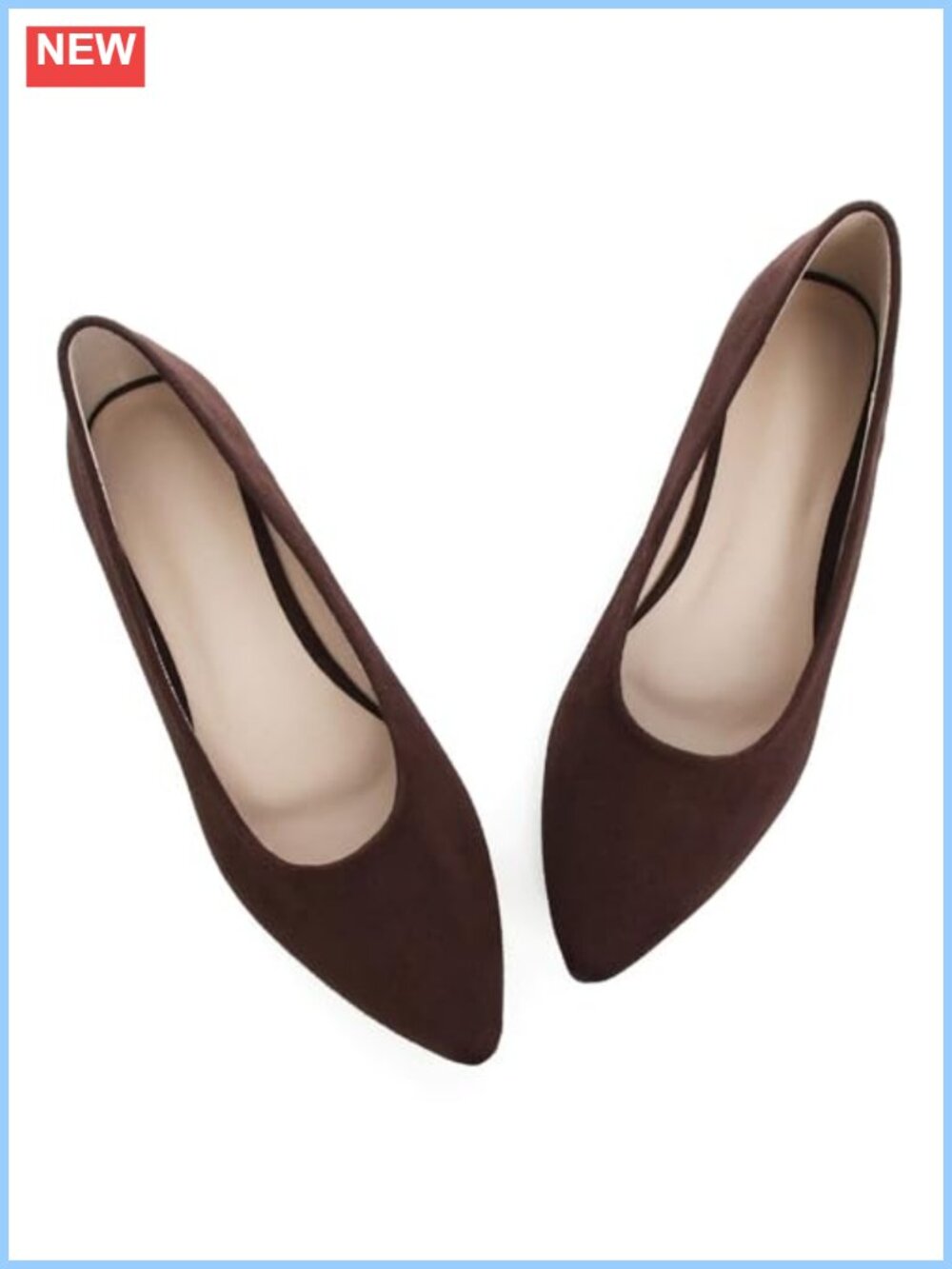 Suede Pointed Toe Slip-On Ballet Flats Comfortable Dress Shoes